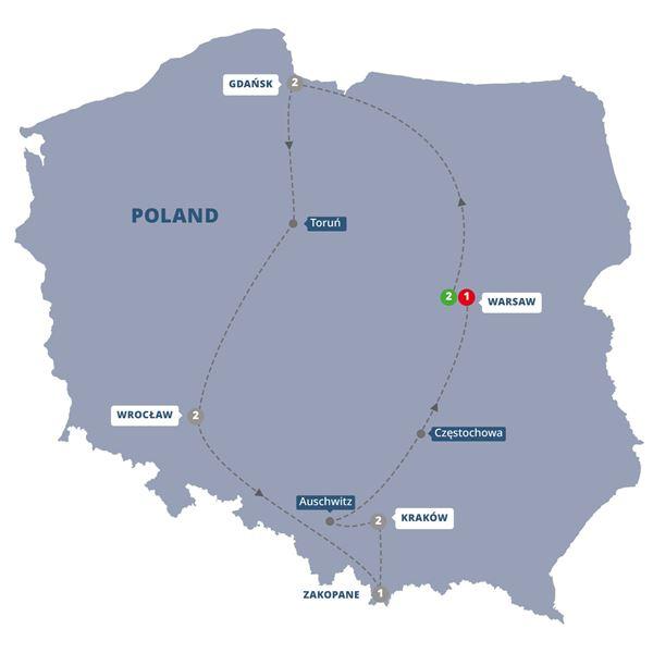 Best of Poland route map