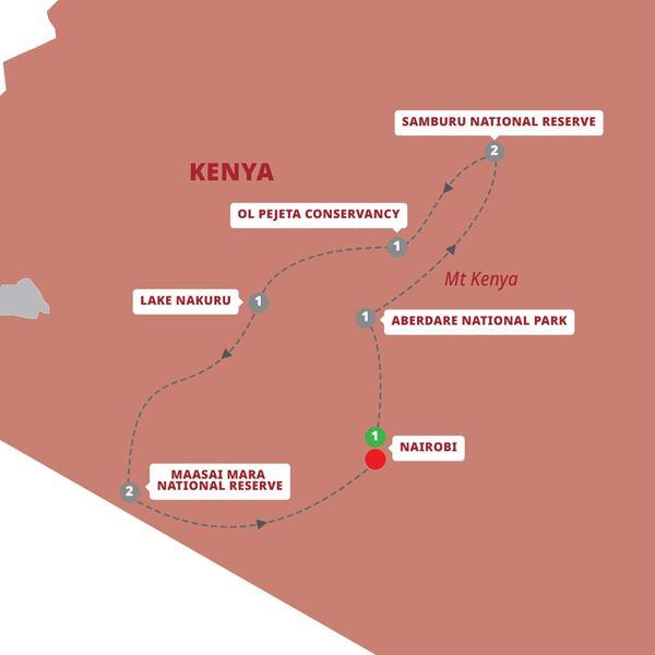 Wonders of Kenya route map