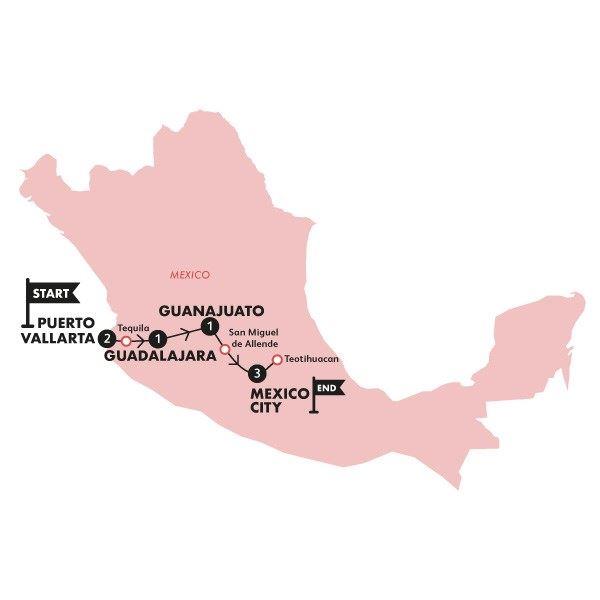 Mexican Fiesta route map