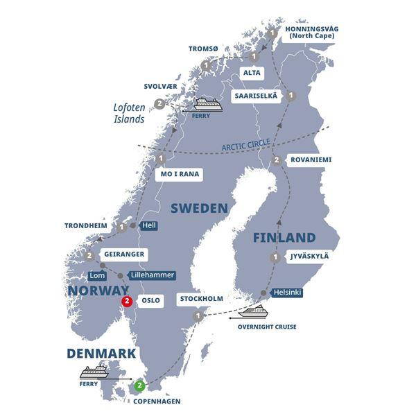 Nordic Adventure route map