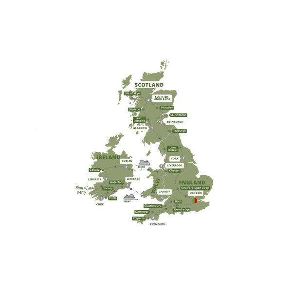 Britain and Ireland Panorama route map