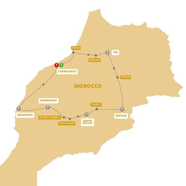 Best of Morocco route map