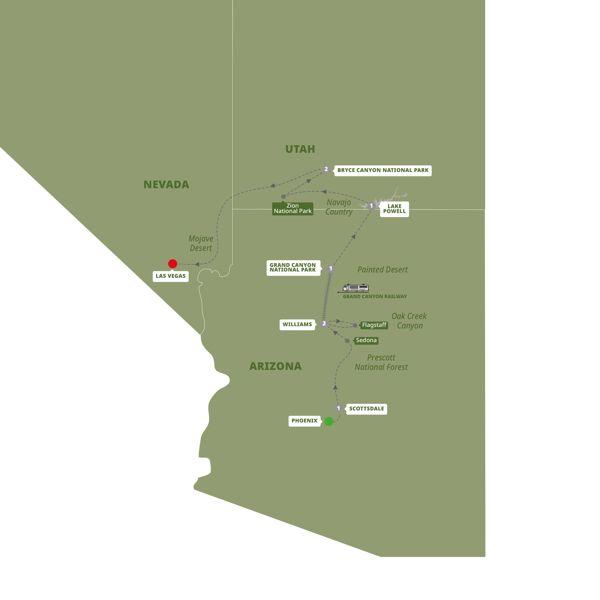 Pioneer Adventures of the Old West route map