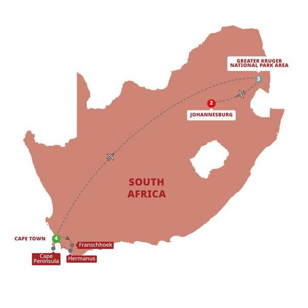 Essence of South Africa route map