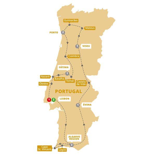 Best of Portugal route map