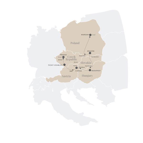 Harmony of Central Europe route map