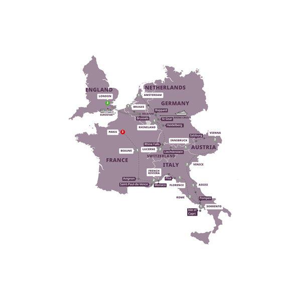 Grand European End Paris route map