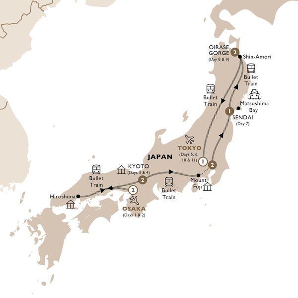 Majestic Japan route map