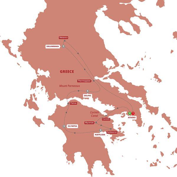 Best of Greece route map