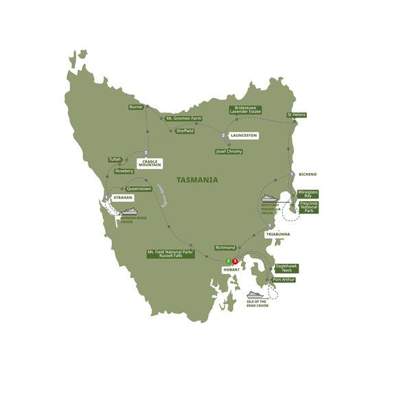 Perfect Tasmania route map