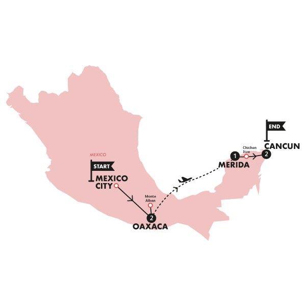 Mexico in a Week route map