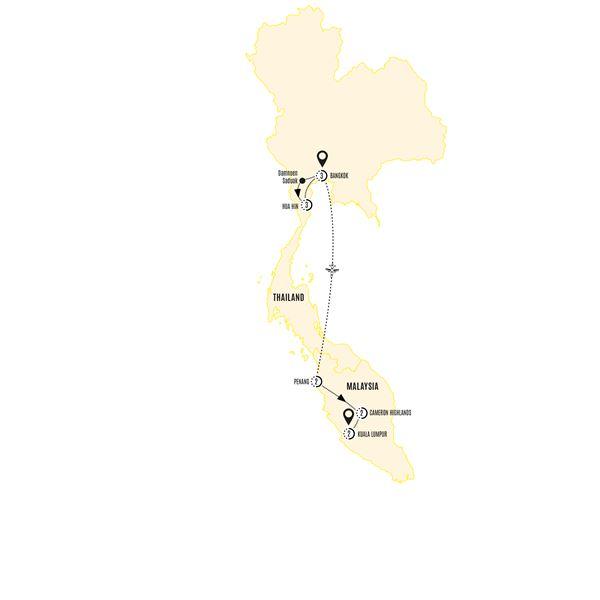 Thailand and Malaysia Explorer route map