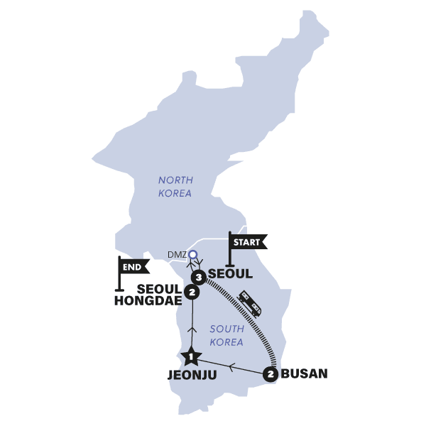 South Korean Soul route map