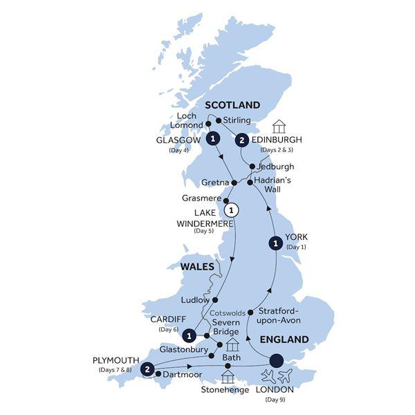 Best of Britain - Classic Group, Winter route map