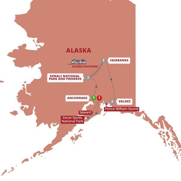 Majestic Alaska route map