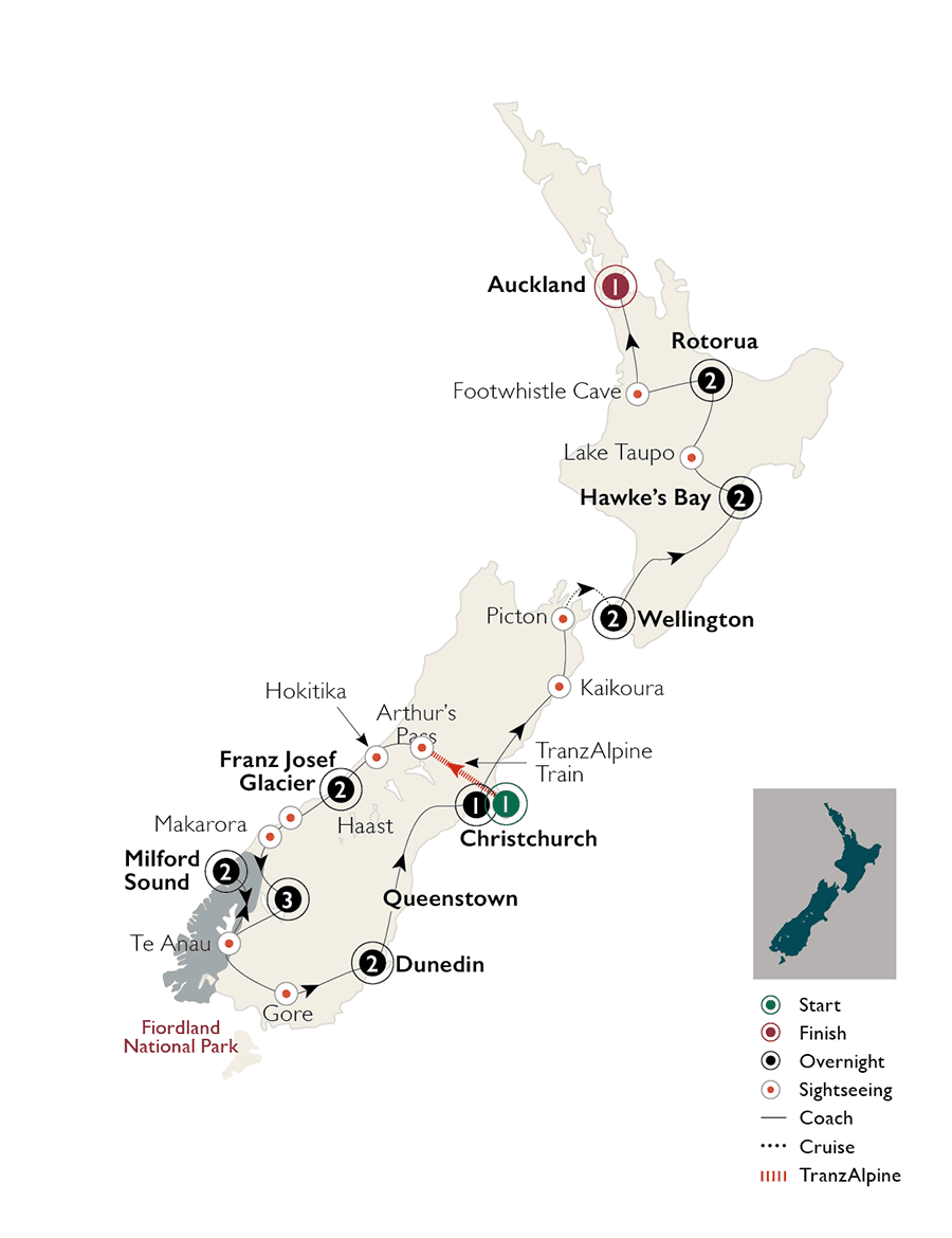 The Long White Cloud route map