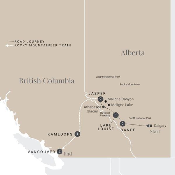 Majesty of the Rockies route map