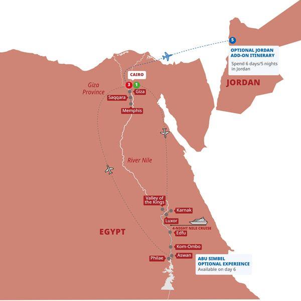 Best of Egypt route map