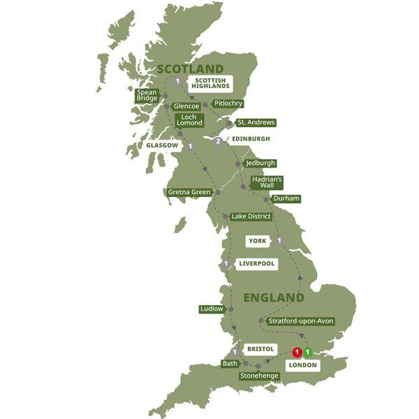 Amazing Britain route map