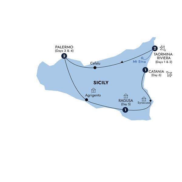 Sicily in Depth - Classic Group route map