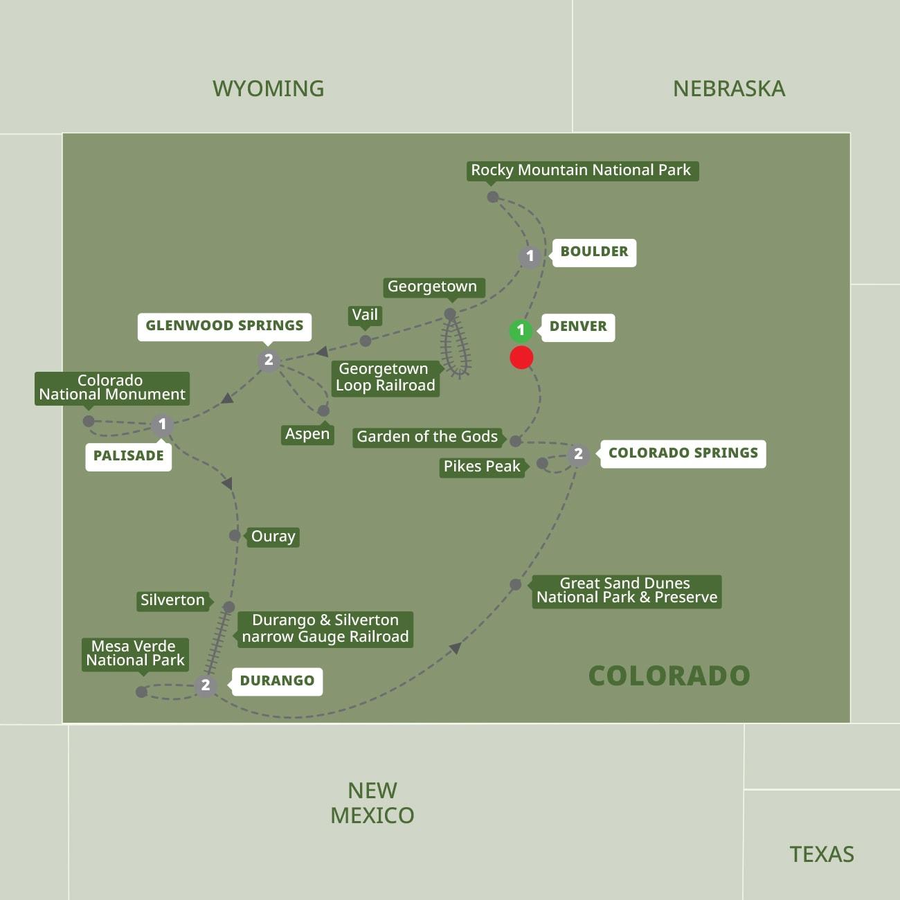 Welcome to Colorado route map