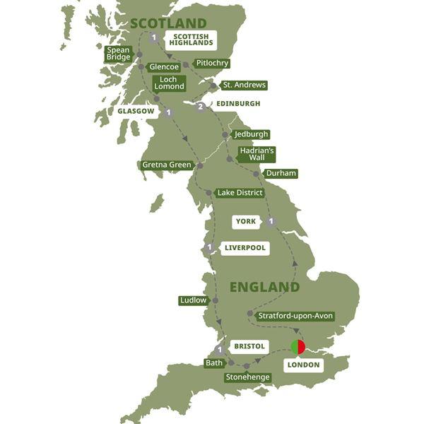 Amazing Britain route map