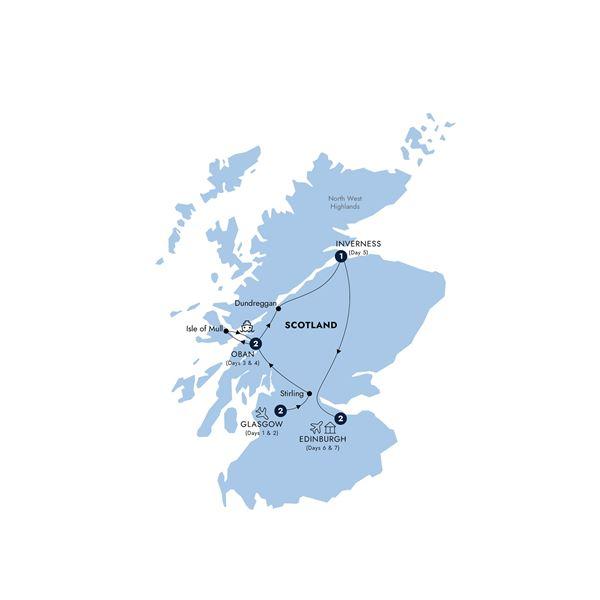 Scenic Scotland, a Women-Only Tour route map