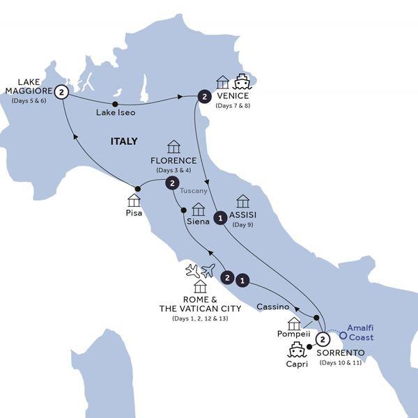 Italian Escapade - Classic Group route map