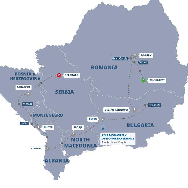 Balkan Adventure route map