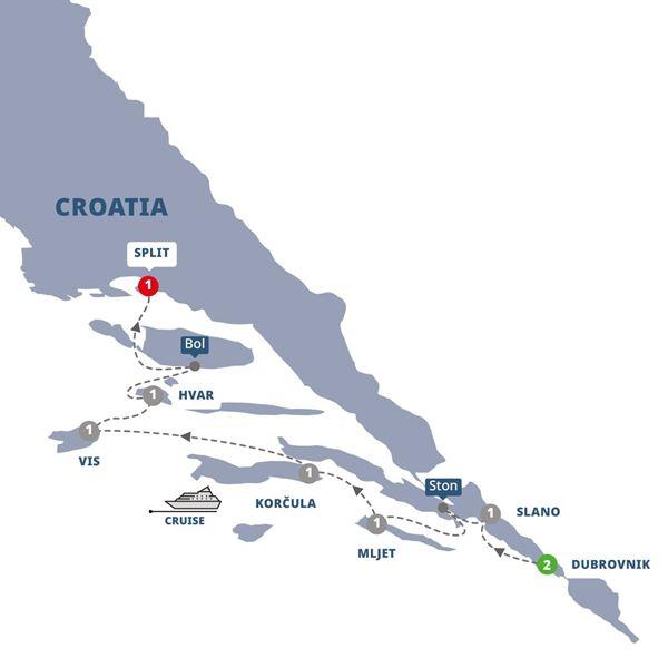 Pearls of the Adriatic North route map