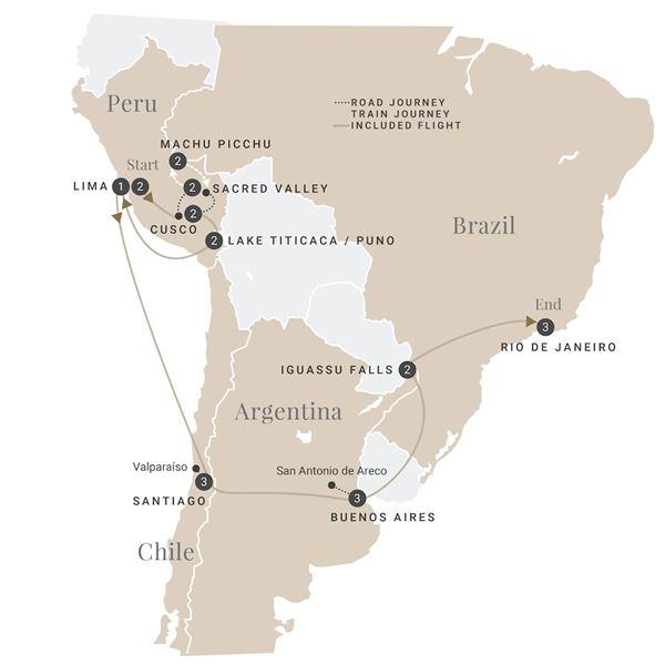 Grand South America route map
