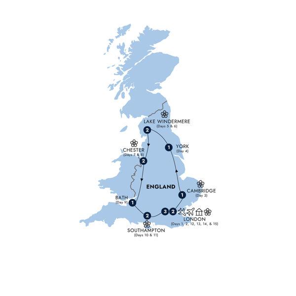 British Gardens and Chelsea Flower Show 2024 route map