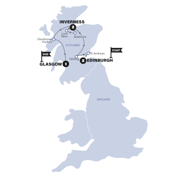 Scotland in a Week | Classic | Winter | 2024/2025 route map