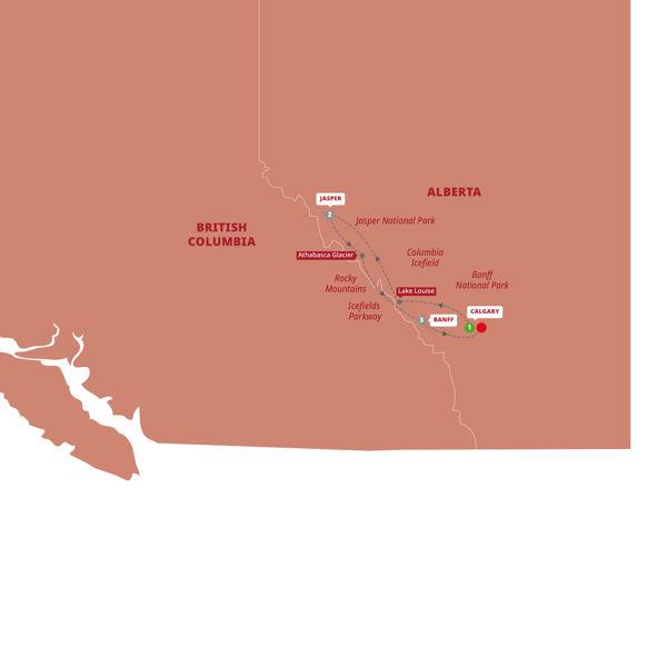 Canada's Rockies route map