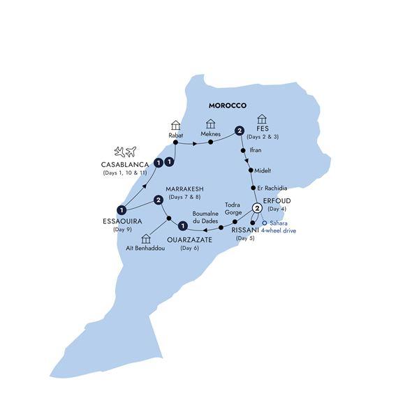 Best of Morocco, a Women-Only Tour route map