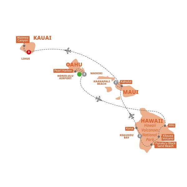 Hawaiian Discovery First Class route map