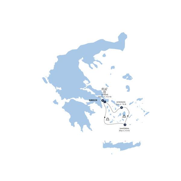 Greek Island Hopper - Classic Group route map