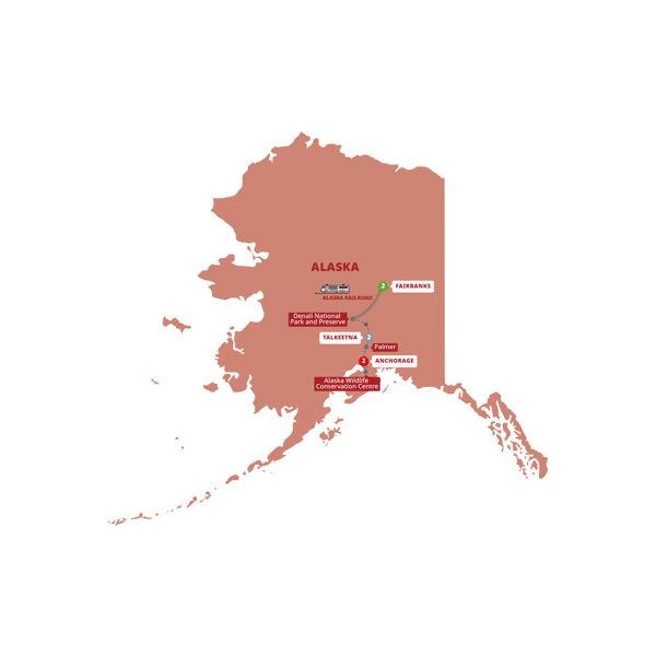 Alaska Northern Lights route map