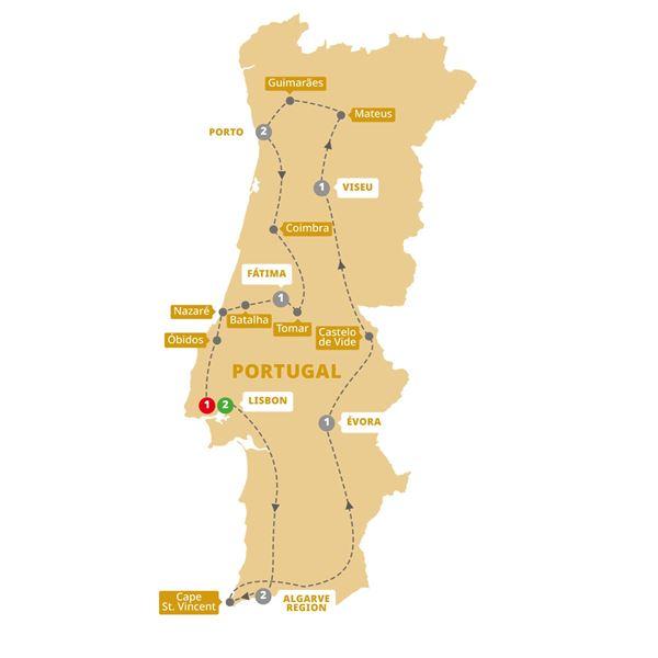 Best of Portugal route map