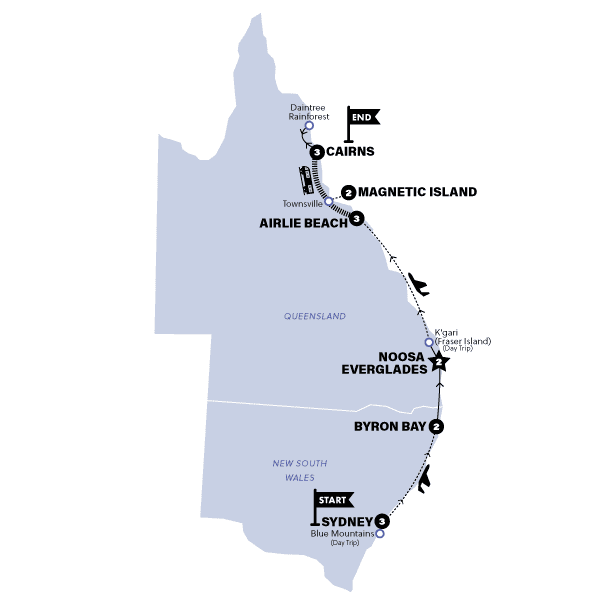 Australia: Beaches & Reefs | 2025 - 2026 route map