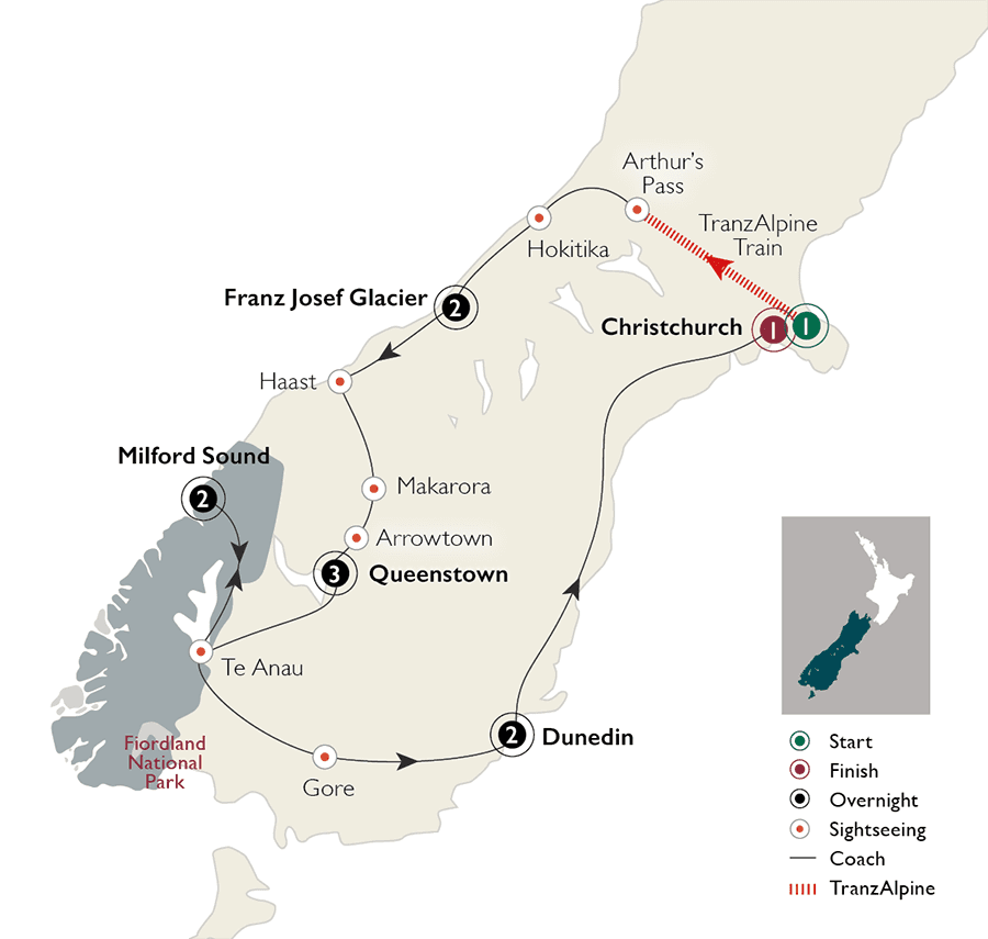 The Southern Drift route map
