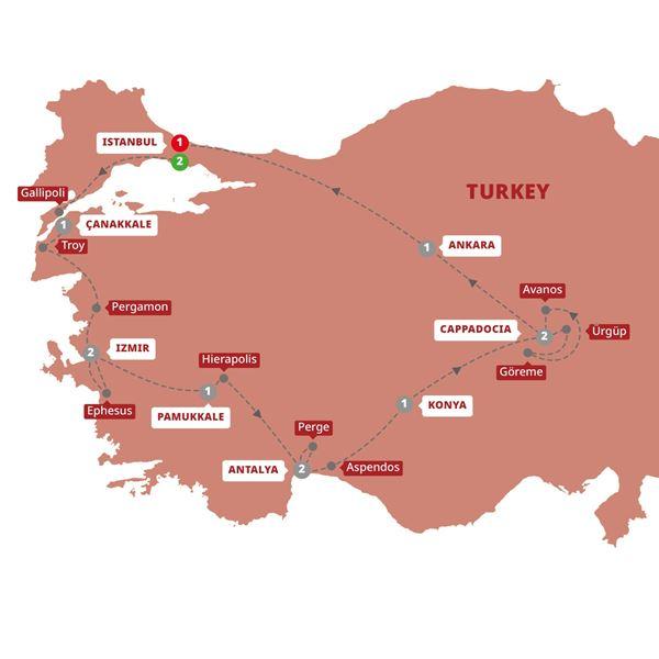 Best of Turkey route map