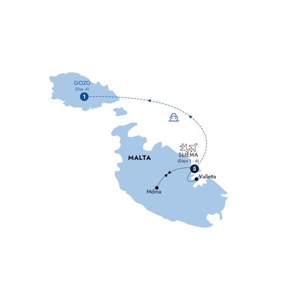 Easy Pace Malta - Classic Group route map