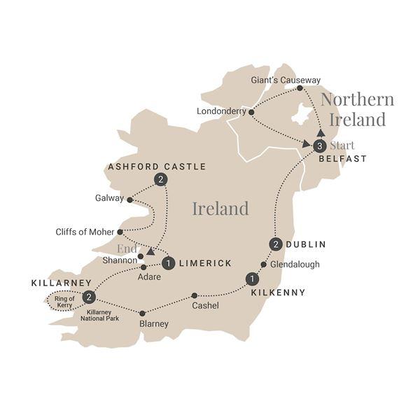 Ultimate Ireland route map