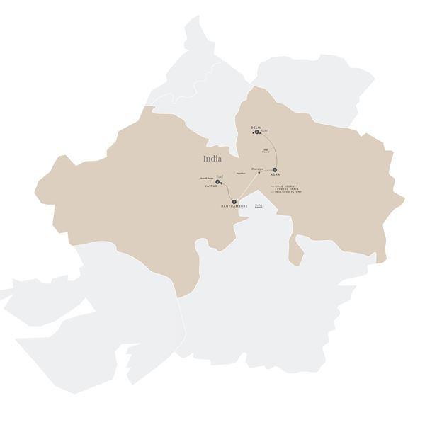 Essence of India - end Jaipur route map