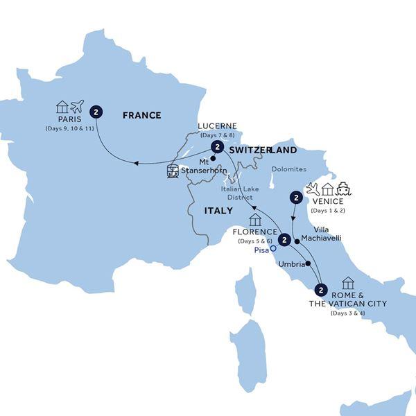 European Dream - End Paris, Classic Group route map
