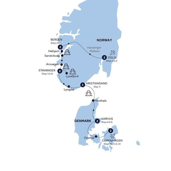 Country Roads of Scandinavia - Classic Group route map