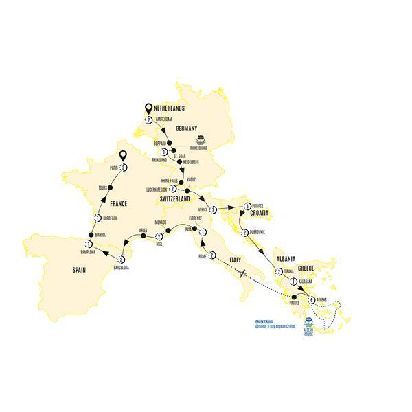 European Discoverer End Paris route map