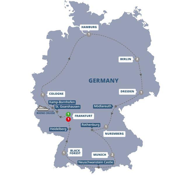 Best of Germany route map