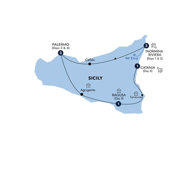 Sicily in Depth - Small Group route map